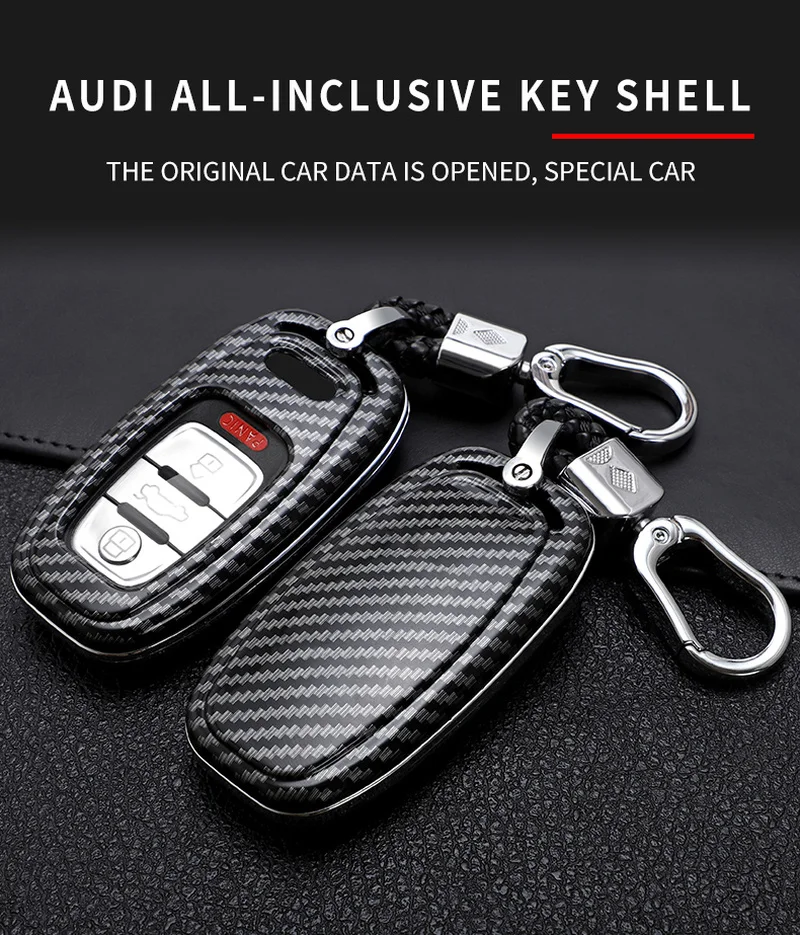 

Car Key Case Carbon Fiber Smart Key Cover For Audi A1 A3 A4 A5 A6 A7 A8 Quattro Q3 Q5 Q7 S5 S6 S7 S8 Protect Shell Accessories