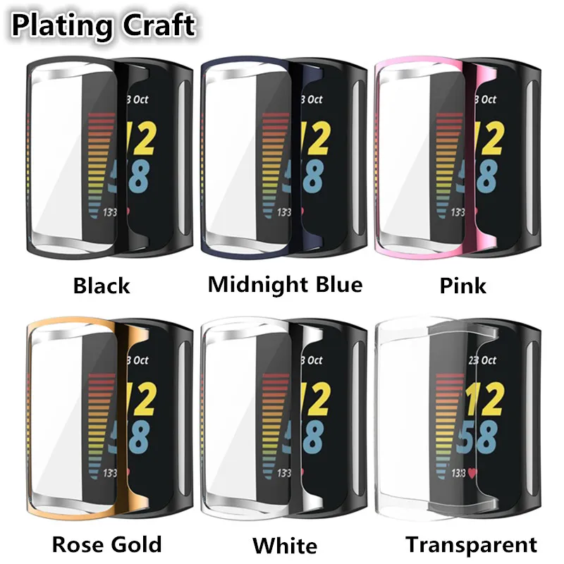 Чехол из ТПУ для Fitbit Charge 5 чехол ультратонкий прозрачный защитный с защитой от