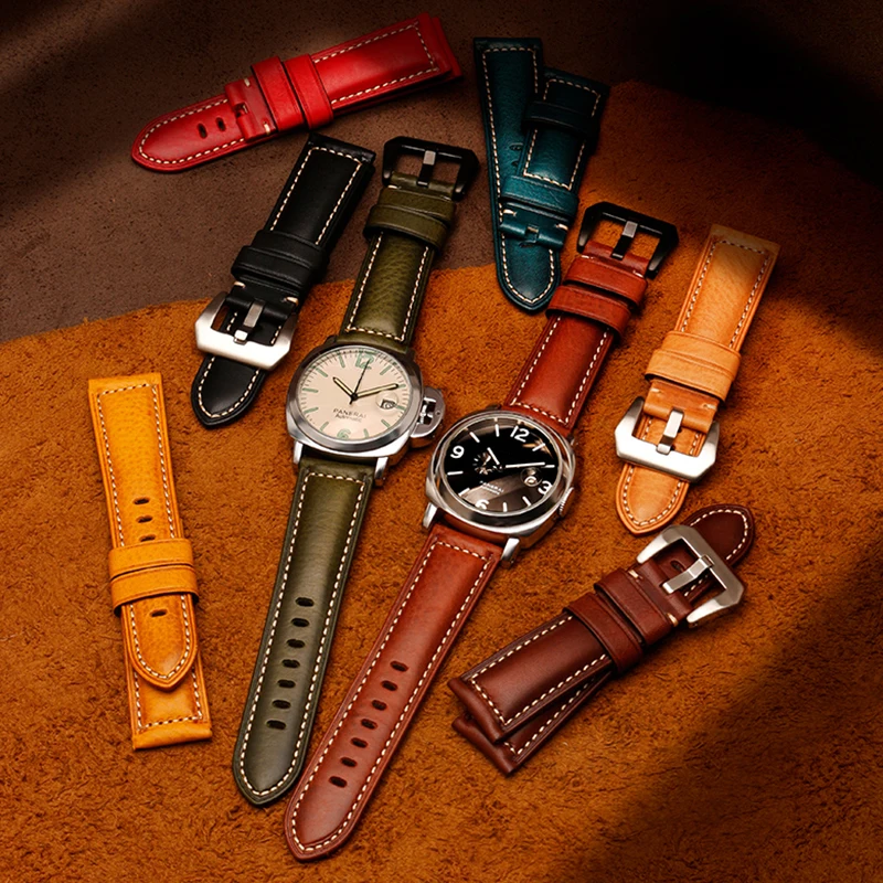 

Утолщенный итальянский ремешок для наручных часов Pa-nerai PAM111 PA441 PAM01661, Lumino Casio PRG-650, винтажный ремешок для часов, браслет 24 мм 26 мм