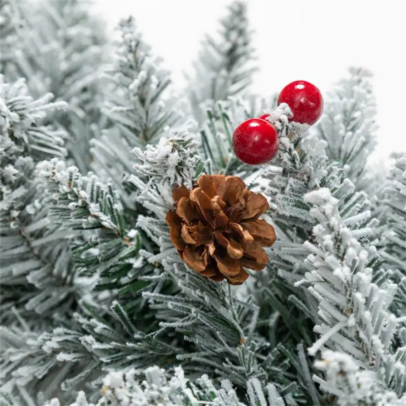 

2.7m Christmas Flocking Rattan Garland Artificial Snow Xmas Tree Door Window Fence Christmas Decorations Home Party Decor