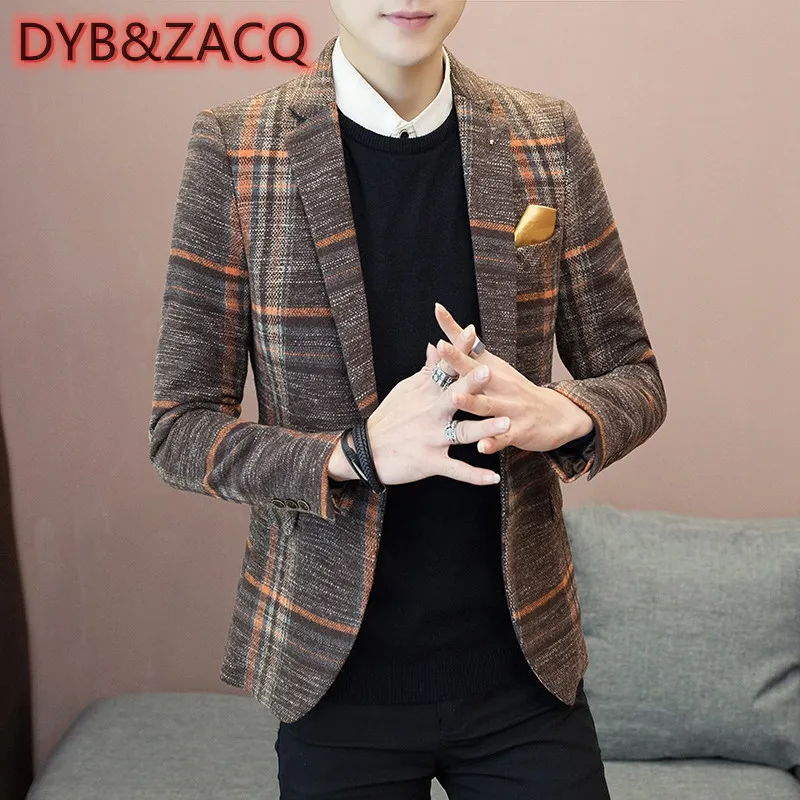 

DYB&ZACQ 2023 Winter New High End Business British Style Slim Fit Thick Blazers / Men's Fashion High Quality Suit Jacket Coat