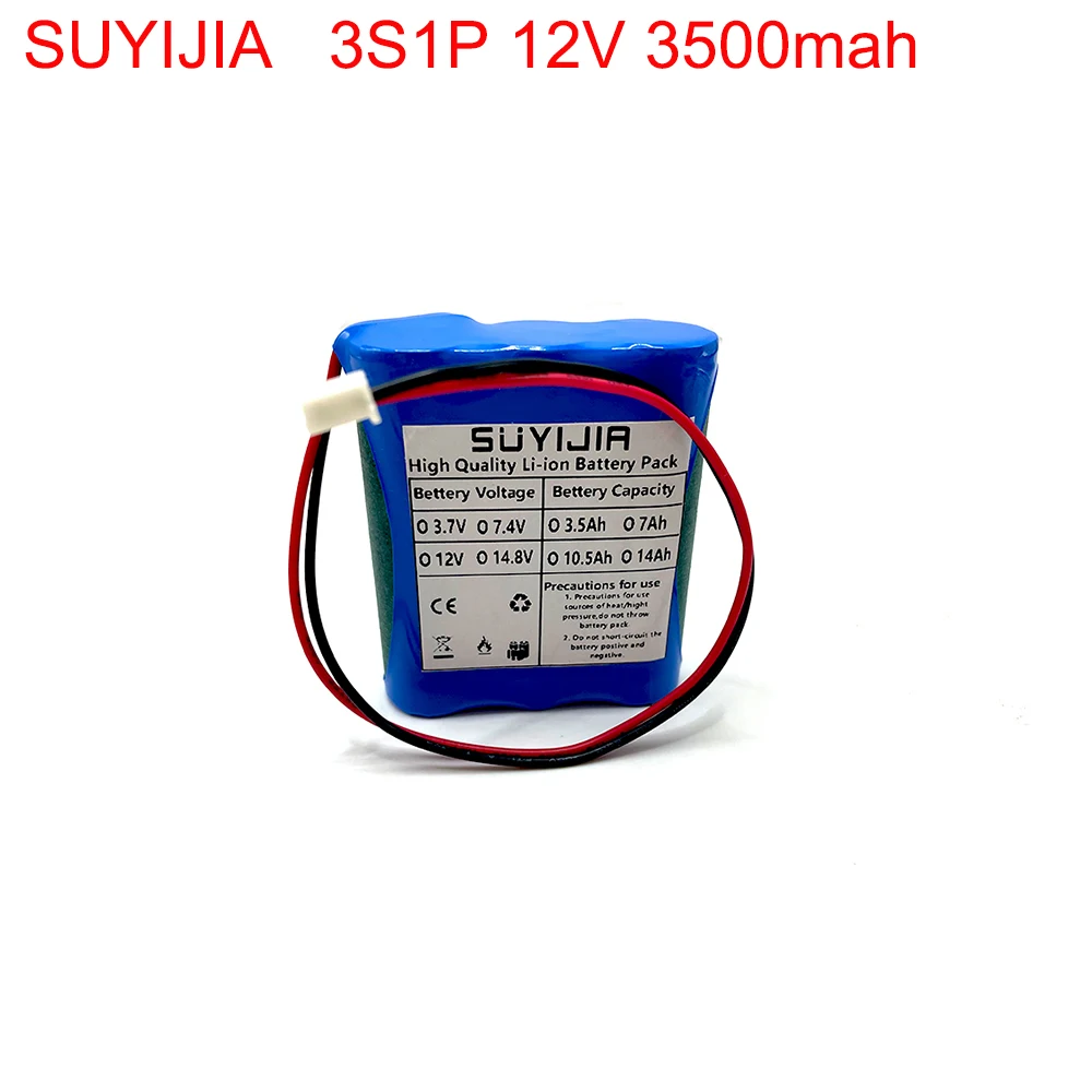 

Original 3S1P 12V 3A 3500mAh 18650 Built-in BMS Lithium Battery for Bluetooth Speakers GPS Flashlight