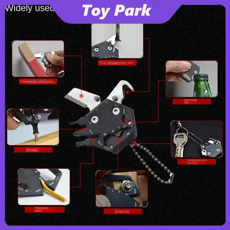 

Keychain Screwdriver Multifunctional Hexagonal Coin Knife Portable Home Emergency Screwdriver Head Steel Folding Knife Tool