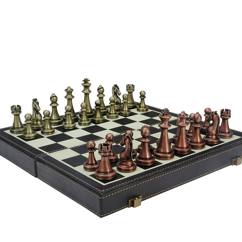 

High Quality Unique Chess Set Pieces Flat Contemporary Golden Luxury Chess Set Pieces Unusual Gift Puzzl Chadrez Jogo Board Game