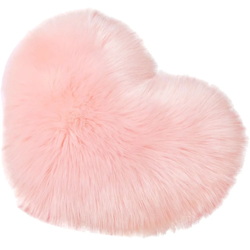 

Pillow Throw Heart Cushion Pillows Day Shaped Valentine S Fur Faux Decorativesofa Fluffy Love Wedding Fuzzy Stuffed Festival Red