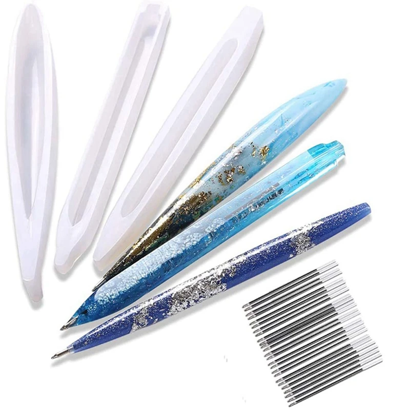 

6 Pieces Of Silicone Resin Mold Ball Point Pen Mold, Crystal Epoxy Mold, Used For DIY Handicraft Decoration