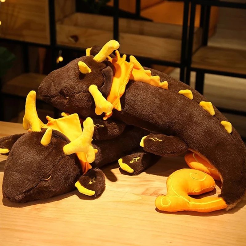 Game Genshin Impact Zhong Li Morax Dragon Plush Doll Anime Soft Pillow Stuffed Toy Cosplay Props Accessories Cartoon Bolster
