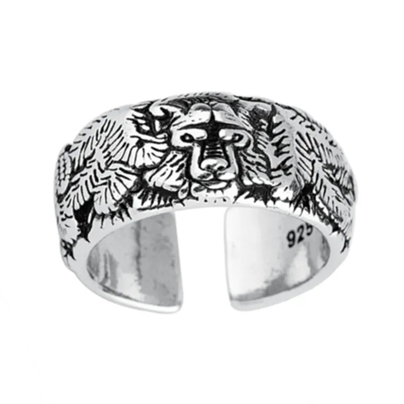 

Vintage Dragon Adjustable Rings for Chinese Animals Healthy Wealth Feng Shui Good Lucky Jewelry Men Women Rings