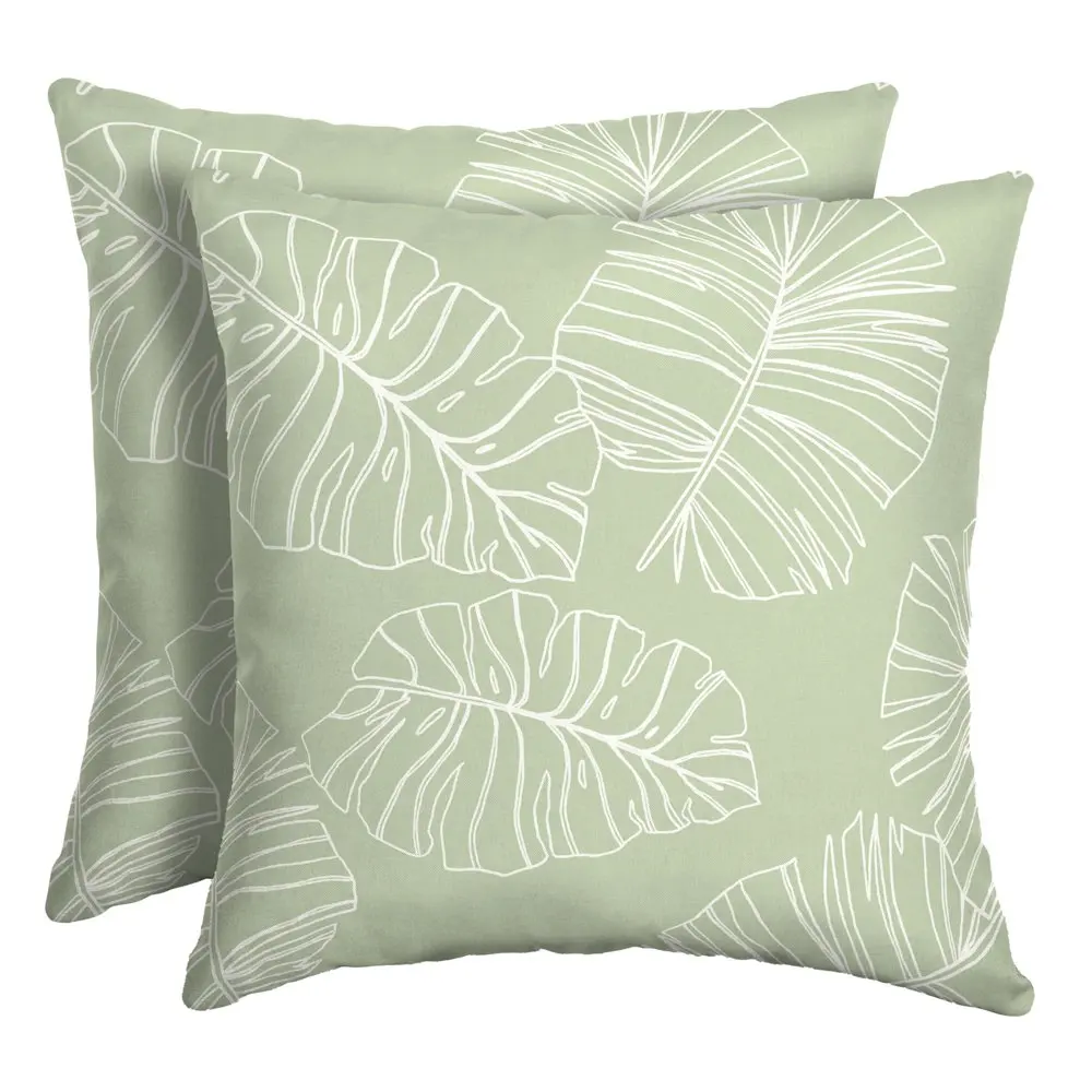 

POPTOP Outdoor Toss Pillow (2 Pack) 16 x 16, Coastal Green Leaf