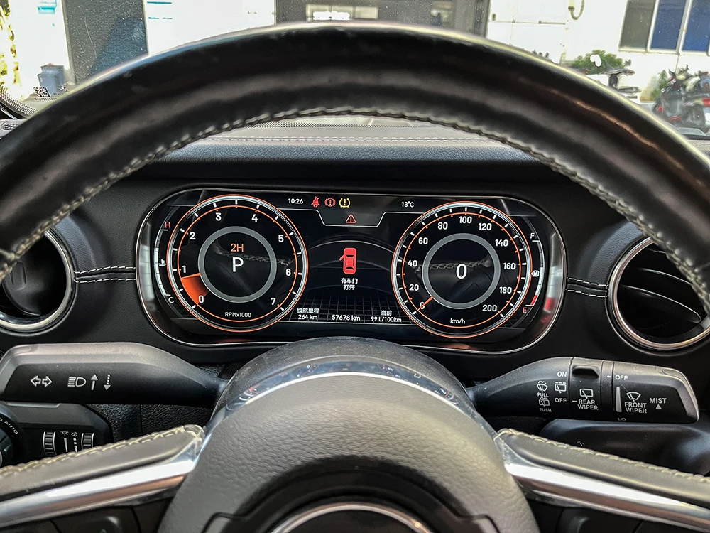 Фото 12,3-дюймовая ЖК-панель приборов для Jeep Wrangler JL 2018-2023: цифровая приборная панель на Linux, виртуальный кокпит, экран спидометра №2