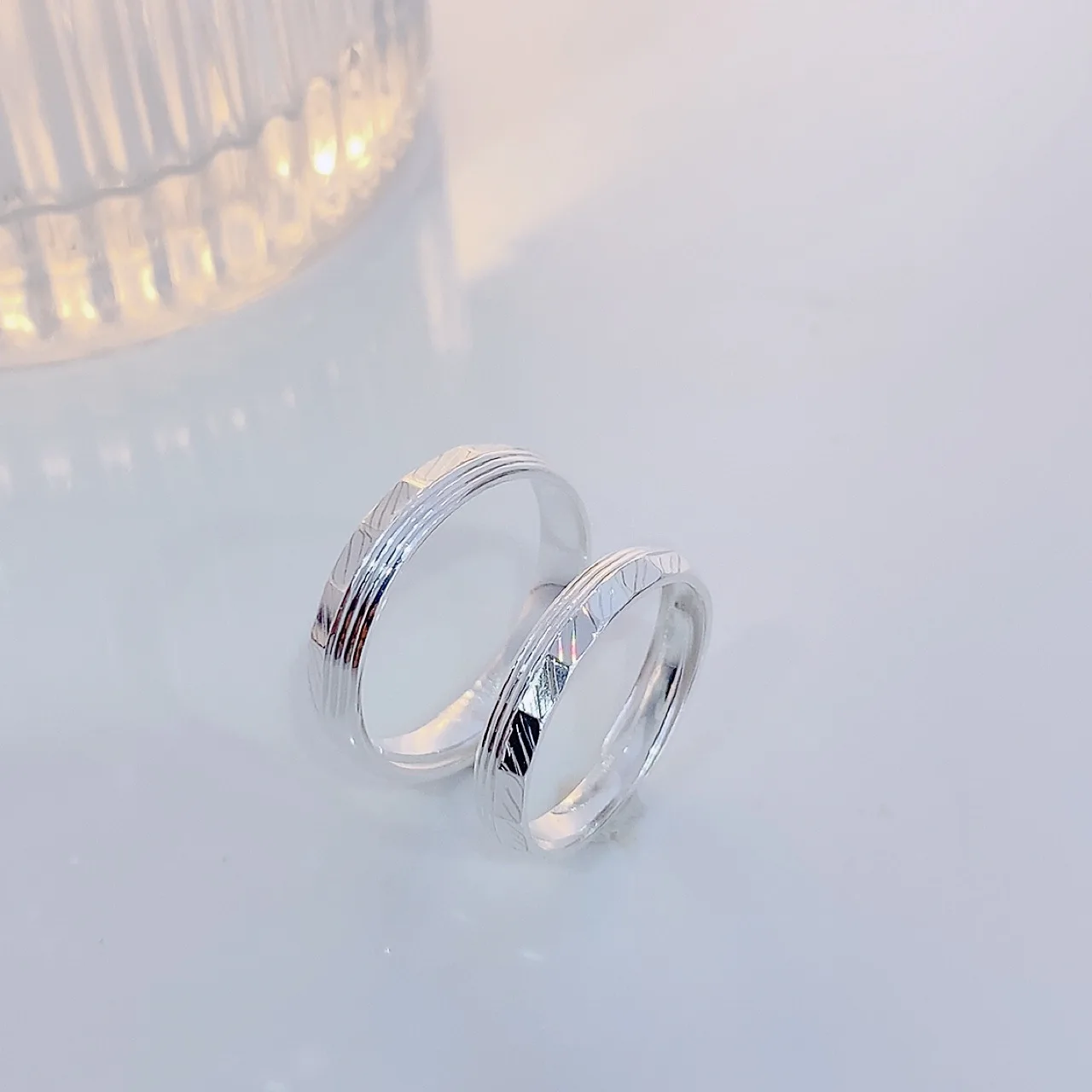 

S999 Sterling Silver couple ring does not fade Sterling Silver Plain ring pair ring gives boyfriend and girlfriend rings