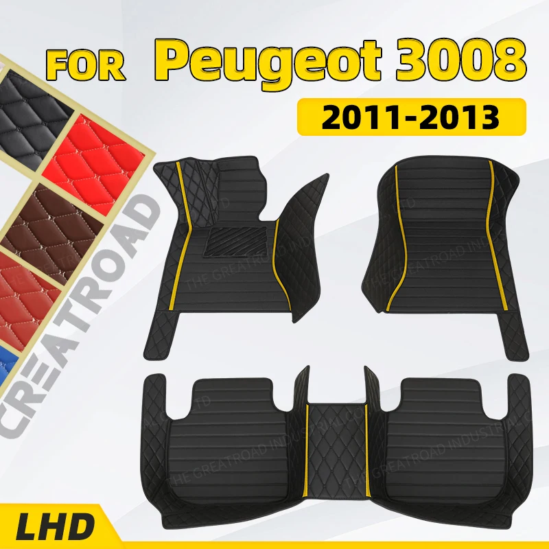 

Custom Car Floor Mats For Peugeot 3008 2011 2012 2013 Auto Foot Pads Automobile Carpet Cover Interior Accessories