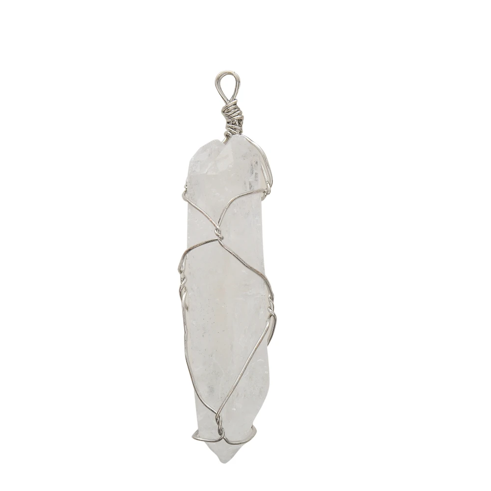 

Irregular Shape White Quartzs Pendant Reiki Healing Natural Stone Amulet DIY Jewelry Personality Gift