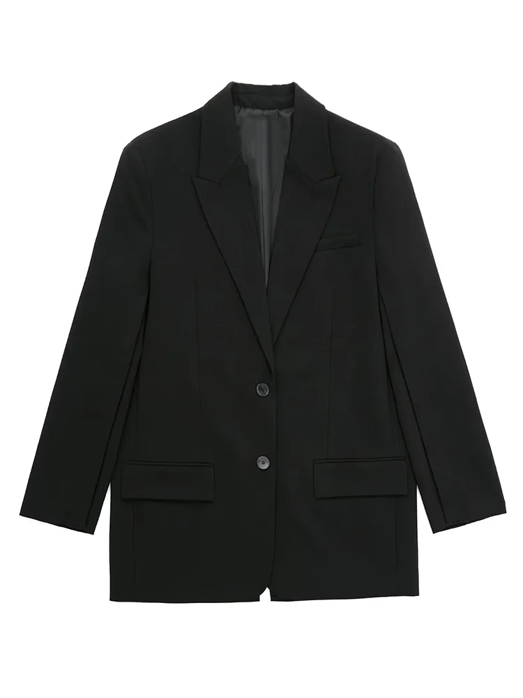 

Klacwaya Fashion Woman Blazer 2022 Jacket Female Office Wear Women Clothing Casual Black Long Blazers Outfit
