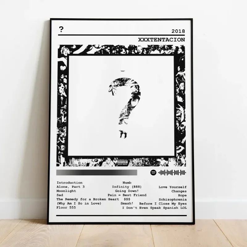 XX-Tentacion Rock-Rap Обложка альбома Художественный принт на холсте Без рамы