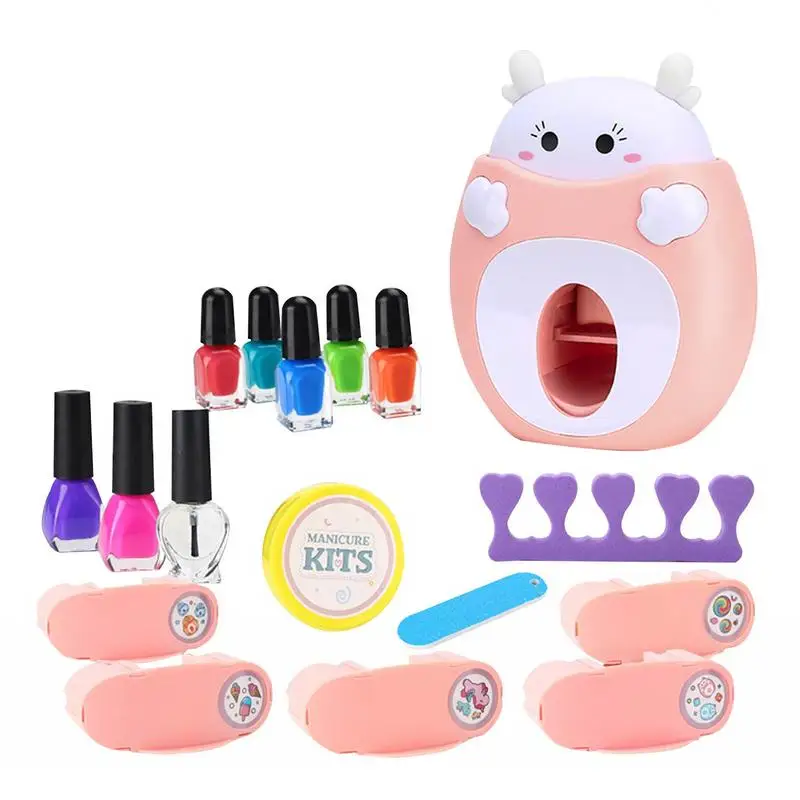 

Newbirn Baby Girls Nail Art Kit Nail Stamper Playset Simulation Nail Beaty Tools Toys Girls Makeup Cosmetic Gift For Girls