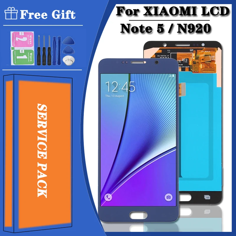 ЖК-дисплей Super Amoled 5 дюйма для Samsung Galaxy NOTE N920 N920F с сенсорным экраном и дигитайзером