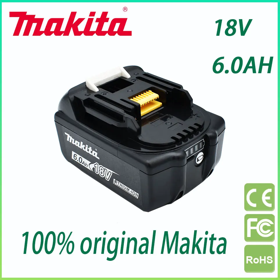 

2023 Makita Original 18V 6000mAh Lithium ion Rechargeable Battery 18v drill Replacement Batteries BL1860 BL1830 BL1850 BL1860B