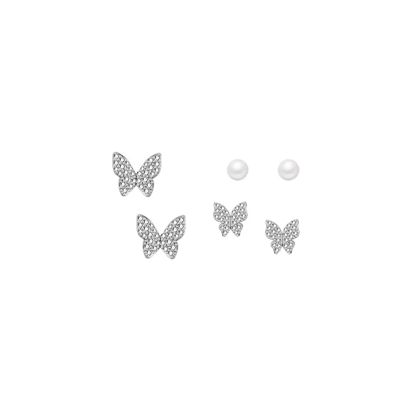 

Set of 6 Butterfly Earrings Niche Design High-End Light Luxury Earrings Women's Earrings New Year Trendy Women Jewelry