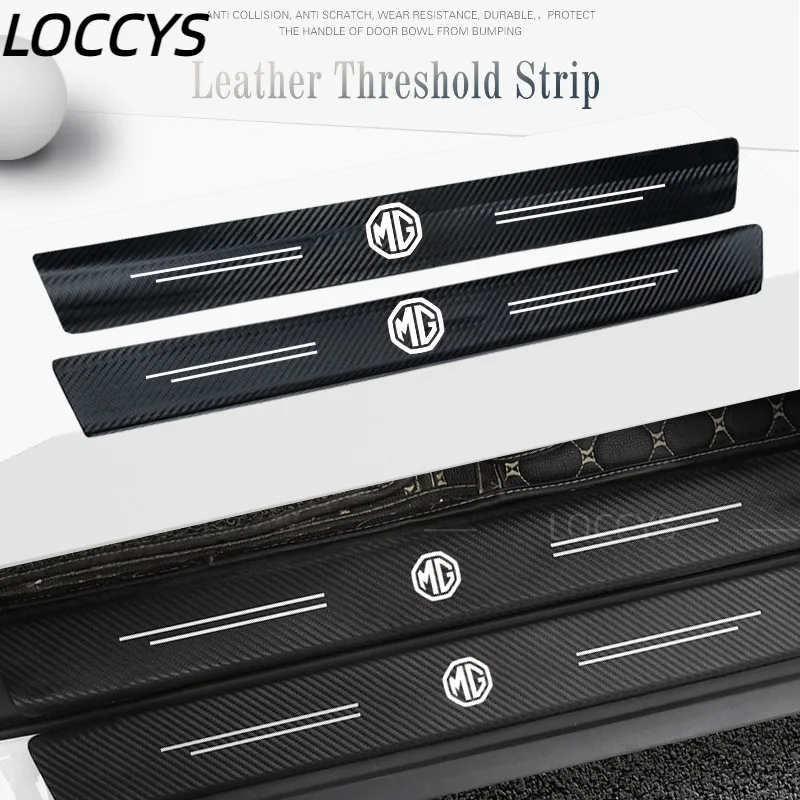 

4Pcs For MG MG6 ZS HS GS 5 Gundam 350 Parts TF GT 6 Car Door Sill Welcome Pedal Decoration Protect Leather Stickers Accessories