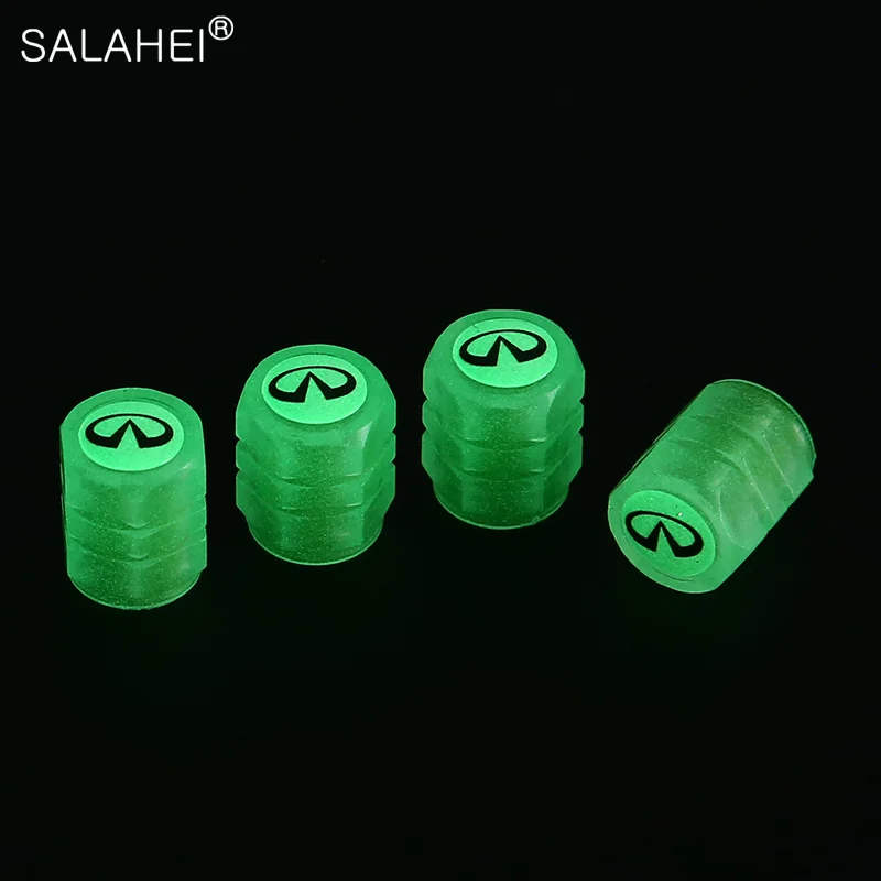 

4Pcs Luminescent Car Tire Valves Stem Caps For Infiniti Q50 Q60 Q70 QX55 G37 JX35 QX50 QX60 QX80 Auto Decorate Accessories