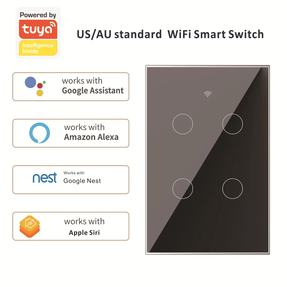 

Умный выключатель HAOM Smart Life с поддержкой Wi-Fi и сенсорным управлением