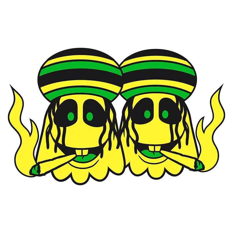 

Fashion for Couple Jamaica Cannabis Ghost Car Stickers Cartoon Refrigerator Motorcycle Decal Anime Personality 13cm X 8.4cm