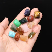 5pc natural stone faceted turquoise beads rectangle loose cabochon bead setting fit pendants rings for women jewelry gifts