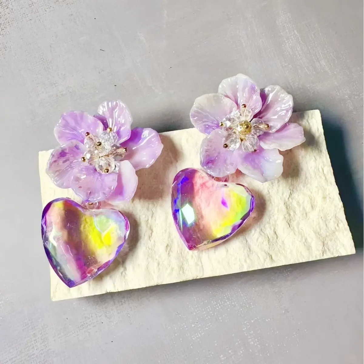 Новый стиль европейская мода градиент фиолетовый маленькие цветочные подвески