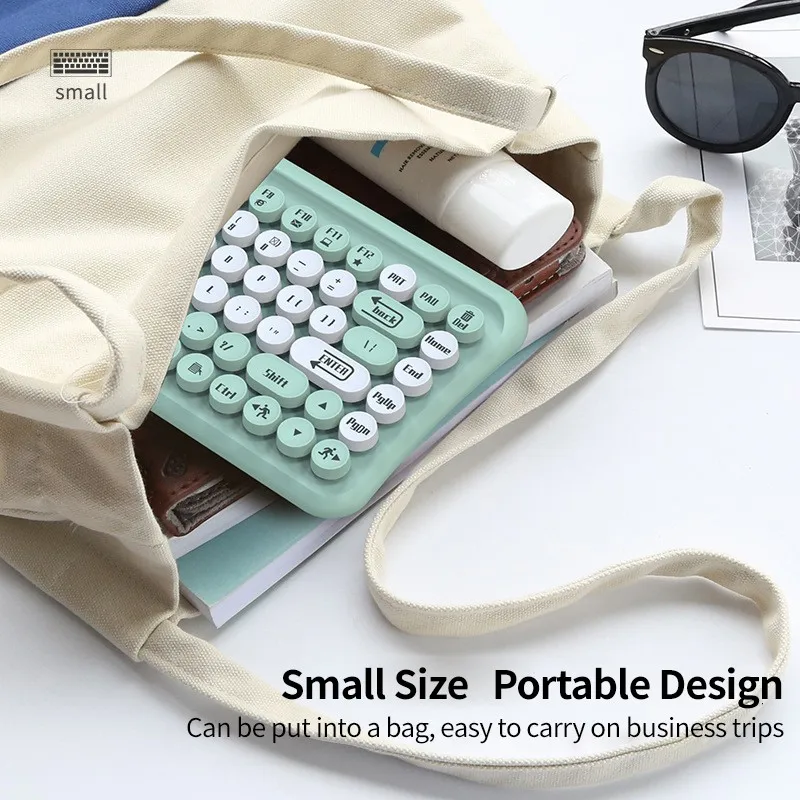 Беспроводная Bluetooth клавиатура и мышь 85 клавиш портативная двухцветная в стиле