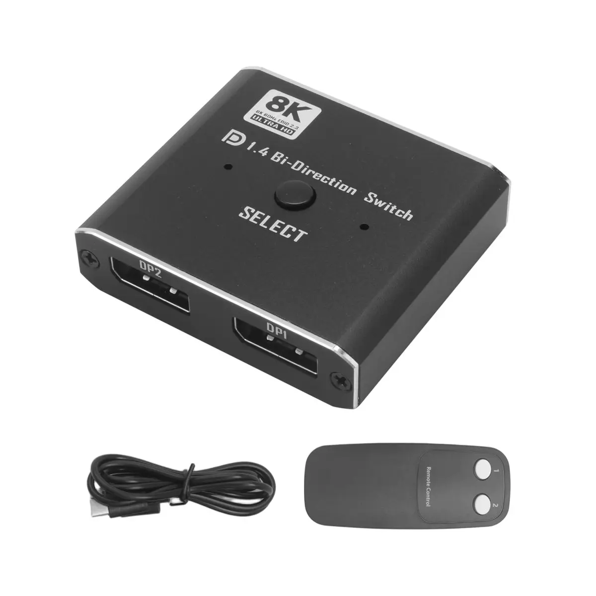 Фото (DT93) Переключатель DisplayPort 8K 2 входа/1 выход или 1 вход/2 выхода, поддерживает 8K30Hz 4K120Hz для ПК, мониторов, ноутбуков и т.д. №2