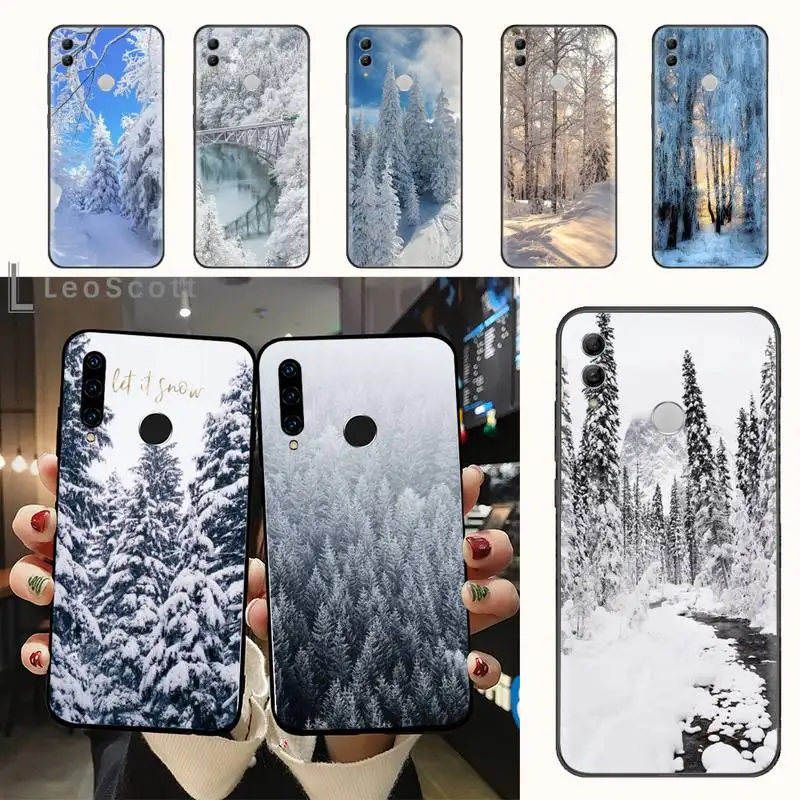

winter snow mountain forest lanscape Phone Case For Huawei honor Mate 10 20 30 40 i 9 8 pro x Lite P smart 2019 Y5 2018 nova 5t