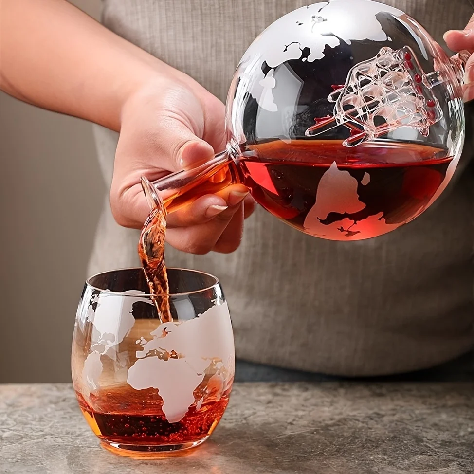 Графин для виски набор глобусов с 2-чашками воронка подходит ликера скотча