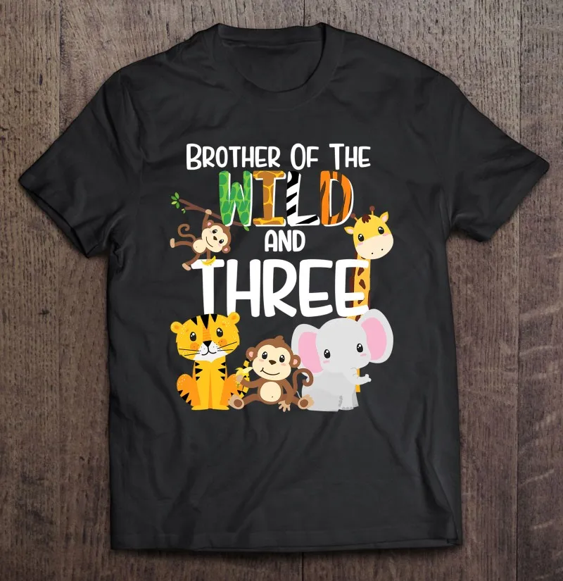 

Футболка Brother Of The Wild And 3 на тему зоопарка на день рождения, сафари, джунгли, одежда для гольфа, футболки, топ, мужская рубашка, спортивные мужс...