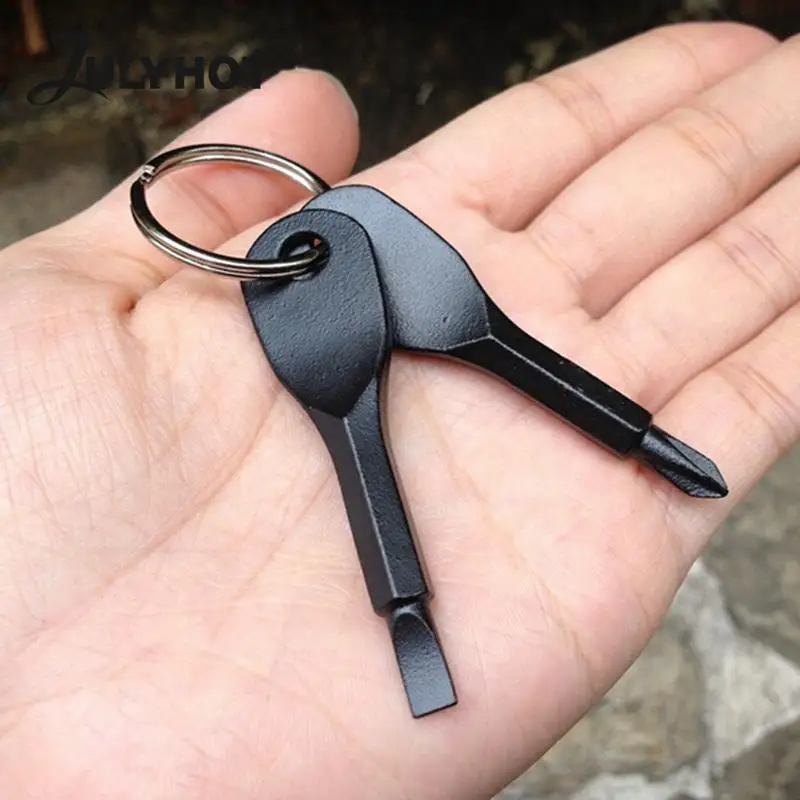 

Многофункциональная отвертка EDC, из нержавеющей стали, в форме ключа, с прорезями брелок с отвертками, 1 комплект