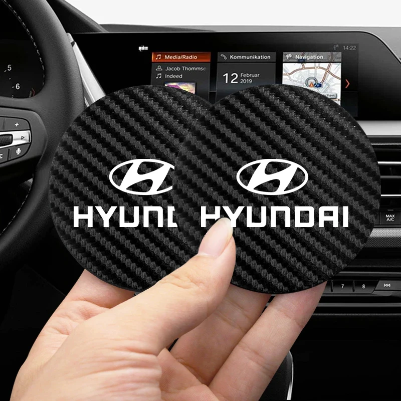 Автомобильная подставка из углеродного волокна слот для чашки авто интерьер Hyundai