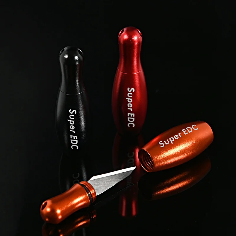 

Mini Creative Aluminum Alloy Bowling Knife EDC Pocket Knife Outdoor Tools Portable Survival Demolition Express Toys Below $5