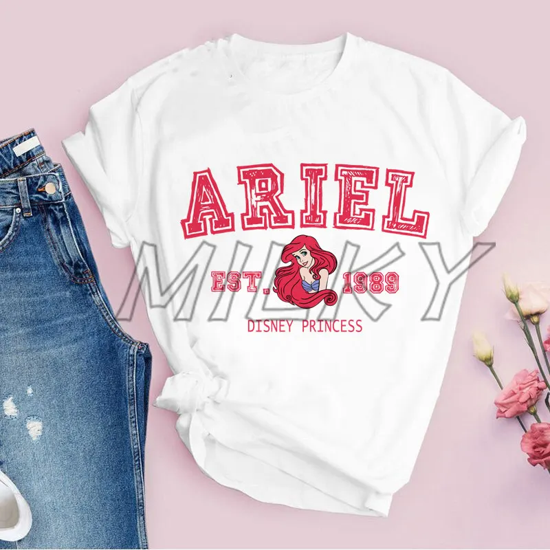 Kawaii EST.1989 ARIEL футболка с принтом женская милая принцессы в стиле Харадзюку Уличная