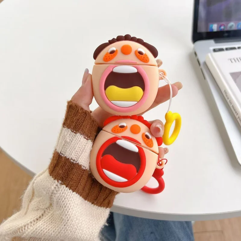 

Cartoon Funny Big Mouth Cute Boy Case for Apple AirPods 1 2 3 Pro Cases Cover IPhone Bluetooth Earbuds Earphone AirPod Pods Case