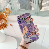 new disney alice princess cartoon phone cases for iphone 12 11 pro max xr xs max 8 x 7 se 2020 girl soft silicone case gift