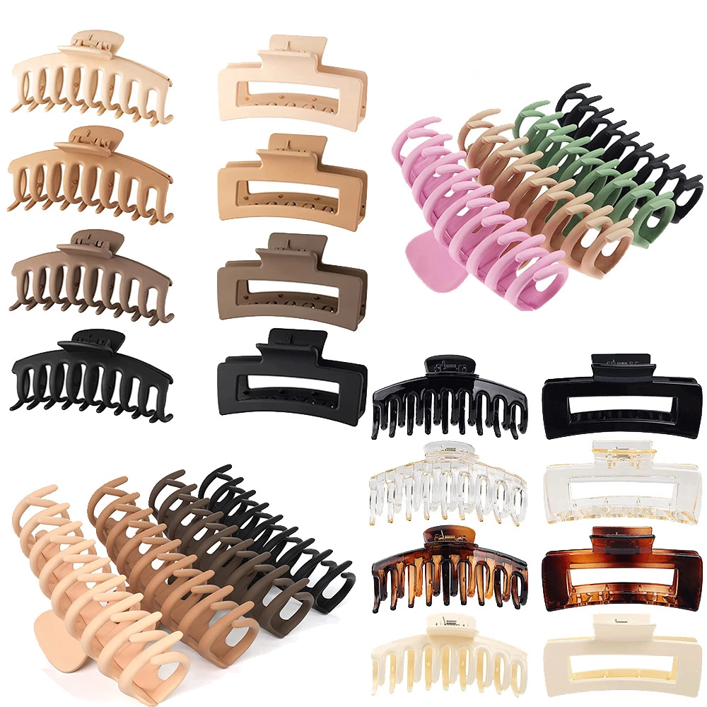 

1Set Hair Claw Clips for Women Non-slip Matte Barrettes for Thick Hair Banana Hold Jaw Clip Hair Accessories for Girls