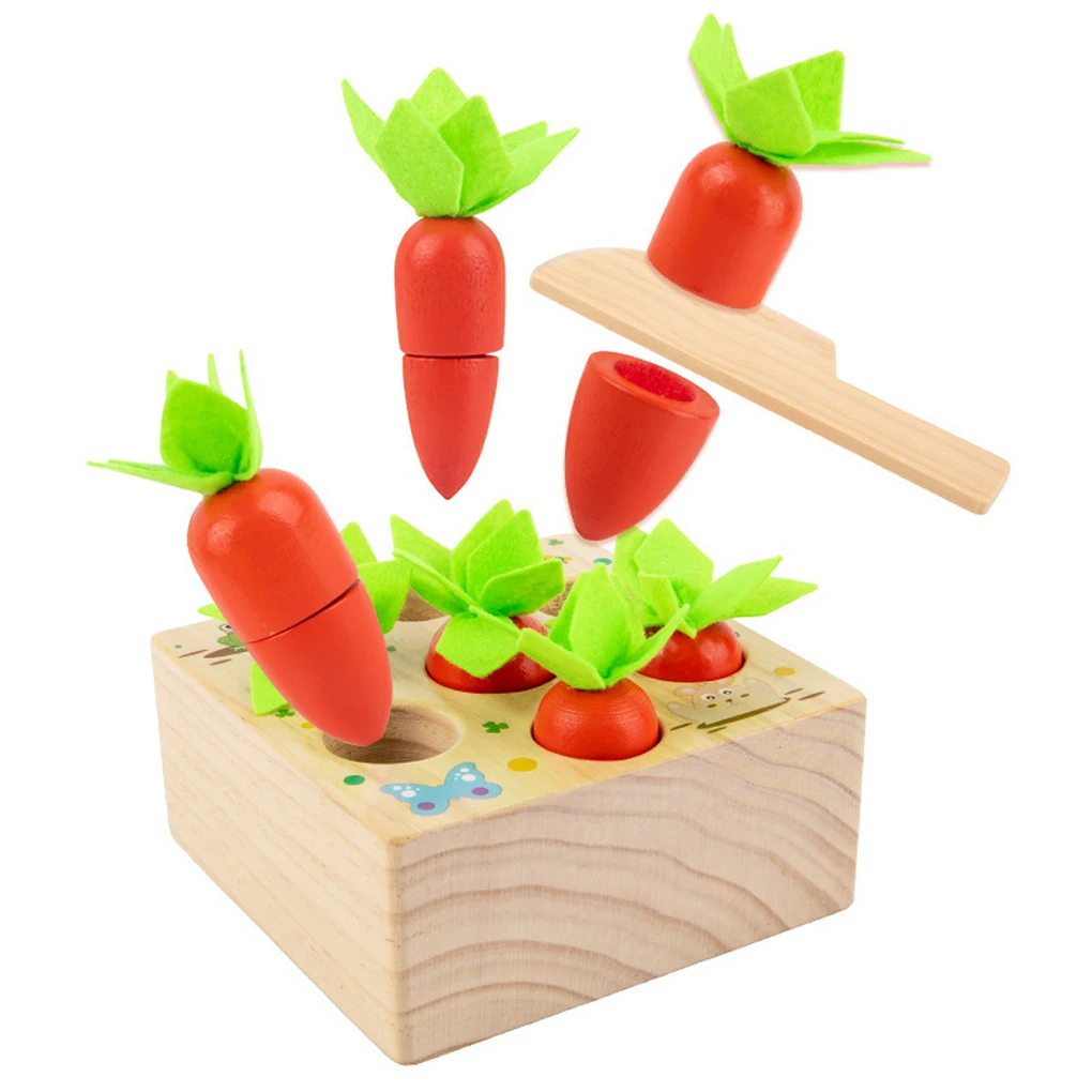 

Carrots Wooden Toy Toddler Interactive Sorting Memory Game Holiday Christmas Toys Nursery Kindergarten Preschool