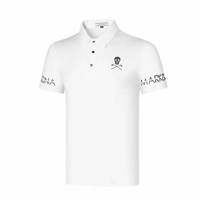 New golf shirts mens White short sleeve T-shirt Spring summer Outdoor leisure quick drying breathable Golf Polo Shirt