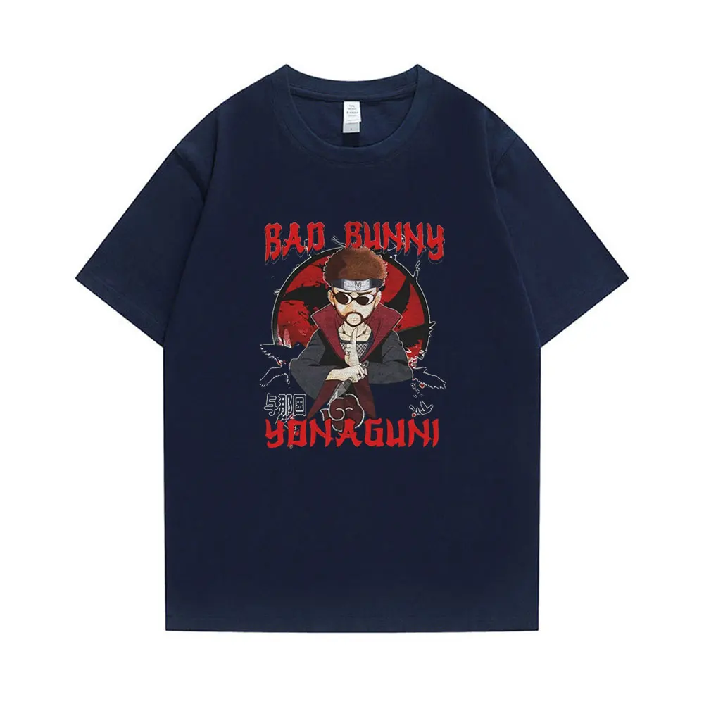 

Новинка, футболка Rapper Bad Bunny с веселым принтом, летняя свободная удобная спортивная футболка унисекс с коротким рукавом для отдыха