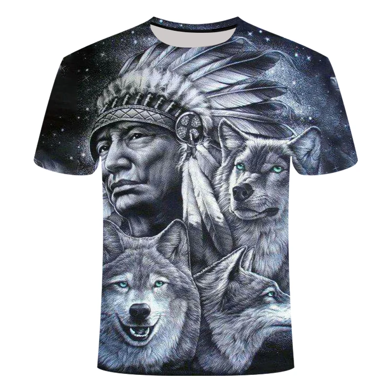 

Mens tee 3d t shirt homme Summer Wolf Animal Printing Short Sleeve T-Shirt Blouse Tops Male funny t shirts camiseta masculina