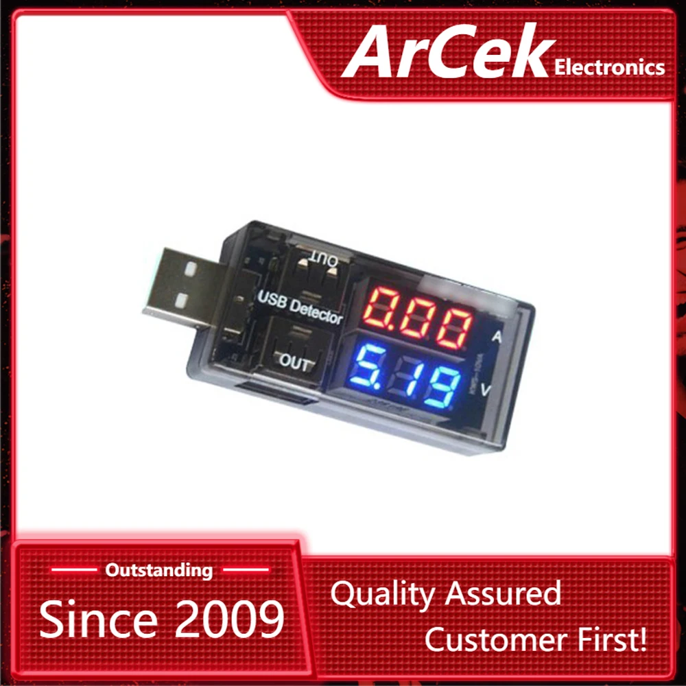 

USB Charger Doctor Current Voltage Charging Detector Battery Voltmeter Ammeter No Additional Power Red and Blue 3-7.5V For Phone