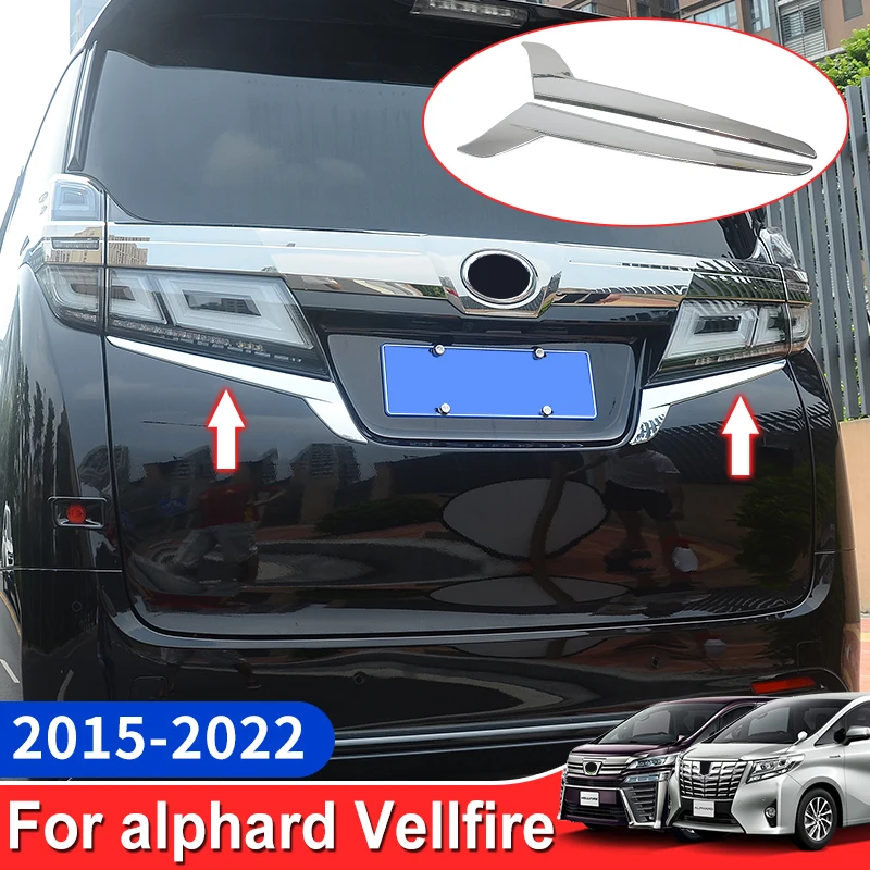 

For 2015-2021 Toyota Alphard Vellfire 30 Rear Lamp Trim Strip Modified ABS Chrome Styling Decoration Accessories