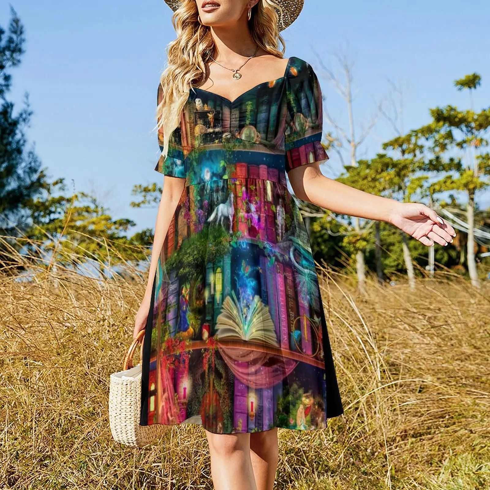 Whimsy Trove - Treasure Hunt Платье с короткими рукавами женские элегантные свободные платья
