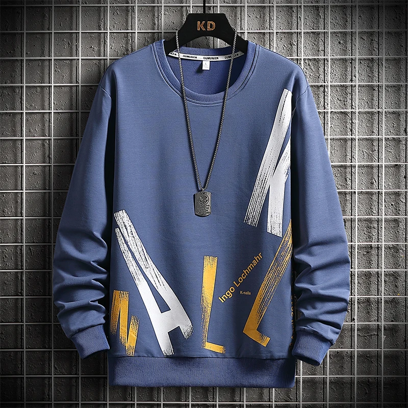 

Hip Hop Oversize 3XL Loose Skateboard Rock Sport Korea Fashion Mens Black Blue Hoodies Sweatshirt For 2022 Autumn Spring