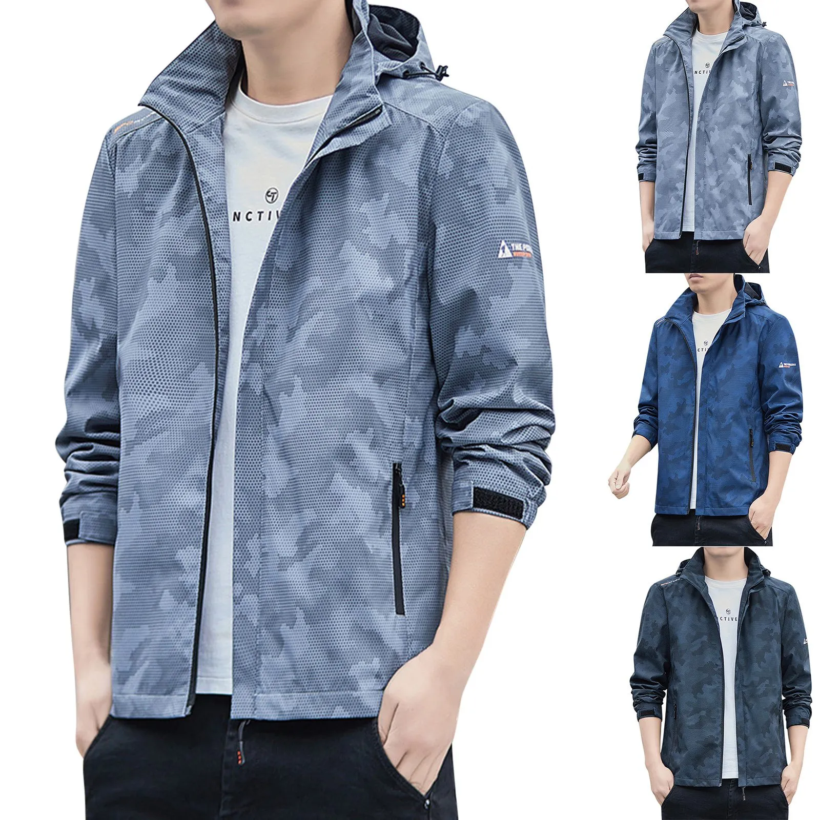 Мужская однотонная ветрозащитная повседневная спортивная Свободная куртка с